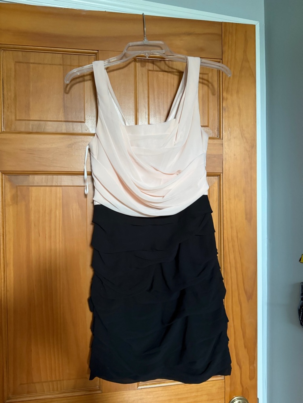 Express Two-Tone Cream and Black Mini Dress